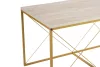 Set măsuță de cafea din 3 piese, travertin, auriu, stil modern
