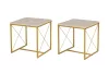 Set măsuță de cafea din 3 piese, travertin, auriu, stil modern