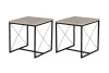 Măsuță de cafea set, 3 piese, travertin, negru, stil modern, 100x50x52 cm