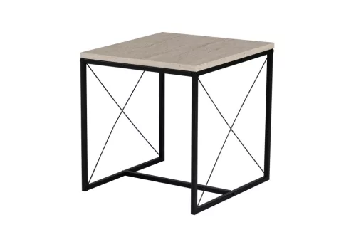 Măsuță de cafea set, 3 piese, travertin, negru, stil modern, 100x50x52 cm