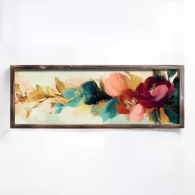 Pictură decorativă MDF, cu ramă, flori, 120 x 40 x 3.5 cm