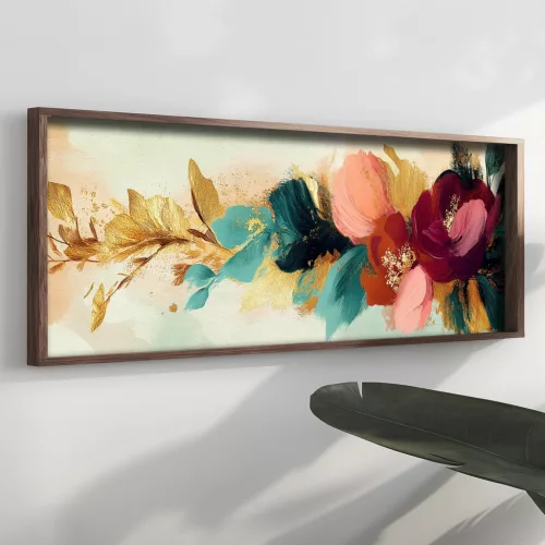 Pictură decorativă MDF, cu ramă, flori, 120 x 40 x 3.5 cm
