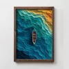 Pictură decorativă MDF, barcă, 35 x 2 x 47 cm