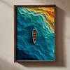 Pictură decorativă MDF, barcă, 35 x 2 x 47 cm
