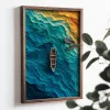 Pictură decorativă MDF, barcă, 35 x 2 x 47 cm