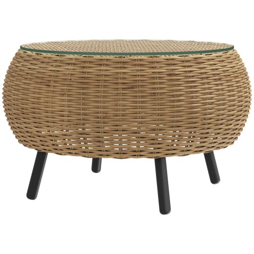 outsunny-masa-de-gradina-rotunda-din-ratan-cu-blat-de-sticla-maro-75-x-42-cm