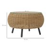 outsunny-masa-de-gradina-rotunda-din-ratan-cu-blat-de-sticla-maro-75-x-42-cm