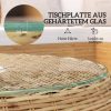 outsunny-masa-de-gradina-rotunda-din-ratan-cu-blat-de-sticla-maro-75-x-42-cm