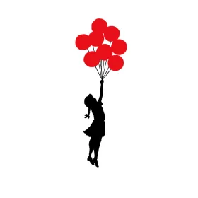 Decorațiune murală metalică, balon, 100x34 cm