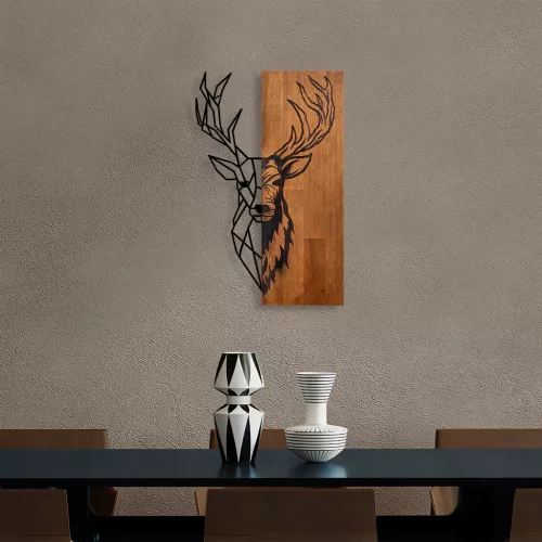 Accesoriu decorativ din lemn, cerb, 33 x 58 cm