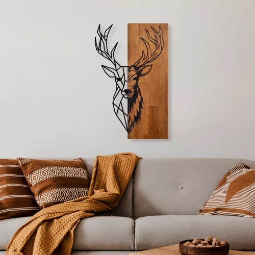 Accesoriu decorativ din lemn, cerb, 33 x 58 cm