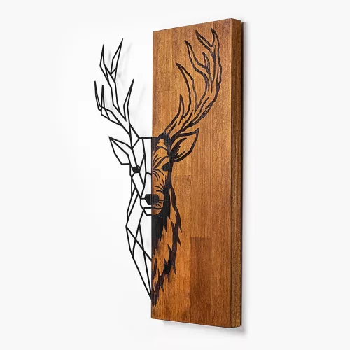 Accesoriu decorativ din lemn, cerb, 33 x 58 cm