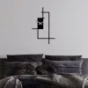 Ceas de perete decorativ din metal, modern, negru, 49 x 30 x cm