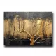 Pictură decorativă pe pânză, stil modern, neagră, aurie, 70 x 100 cm