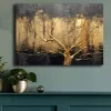 Pictură decorativă pe pânză, stil modern, neagră, aurie, 70 x 100 cm