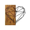 Accesoriu decorativ din lemn, inimă, 58 x 58 cm