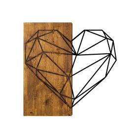 Accesoriu decorativ din lemn, inimă, 58 x 58 cm