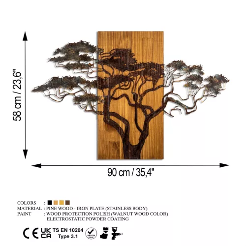 Accesoriu decorativ din lemn, lemn de acacia, 90 x 3 x 58 cm