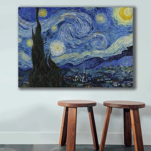 Pictură decorativă pe pânză, cer cu stele, 70 x 100 cm