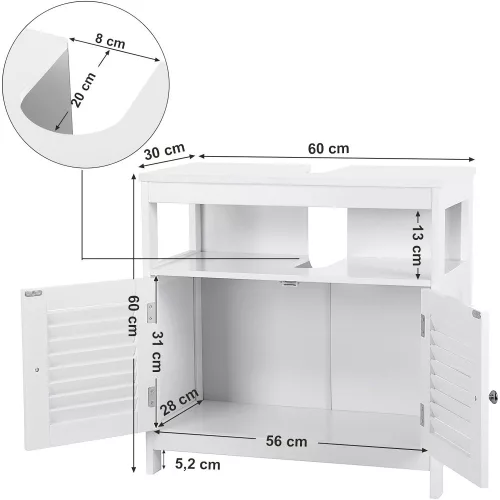 vasagle-sifonier-de-baie-sub-chiuveta-cu-raft-deschis-alb-60x30x60cm