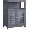 vasagle-sifonier-baie-cu-doua-usi-si-sertare-gri-60x30x80cm