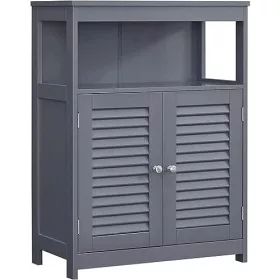 vasagle-sifonier-baie-cu-doua-usi-si-sertare-gri-60x30x80cm