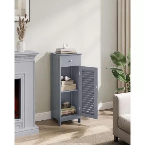vasagle-sifonier-baie-cu-doua-usi-si-sertare-gri-30-x-30-x-82-cm