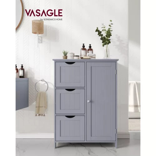 vasagle-sifonier-baie-cu-usi-si-3-sertare-gri-60x30x81cm