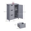 vasagle-sifonier-baie-cu-usi-si-3-sertare-gri-60x30x81cm