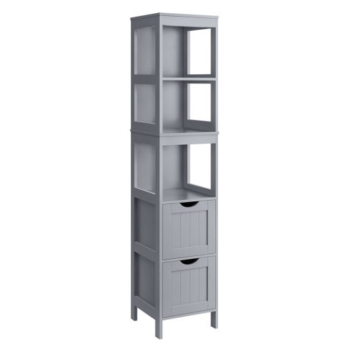 vasagle-dulap-baie-vertical-2-sertare-rafturi-gri-30x30x141cm