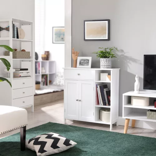 vasagle-sifonier-baie-cu-sertar-doua-usi-in-stil-scandinav-alb-mat-75x30x80cm