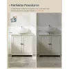 Dulap de baie sub chiuvetă, raft reglabil, alb rustic