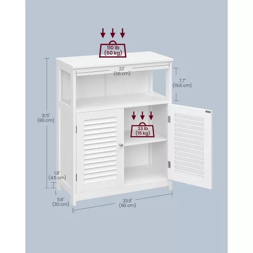 vasagle-sifonier-baie-dulap-cu-usi-alb-60x30x80cm