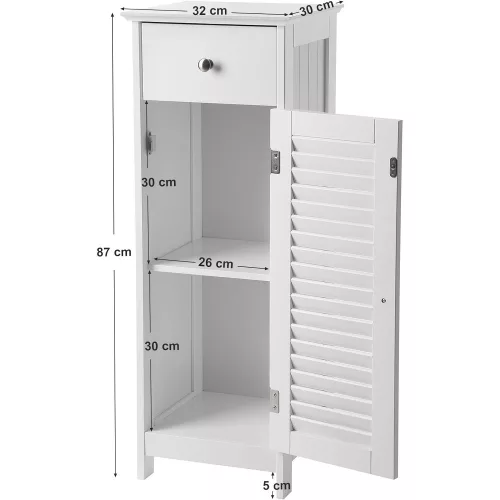 vasagle-sifonier-baie-cu-usa-si-sertar-alb-32x30x87cm