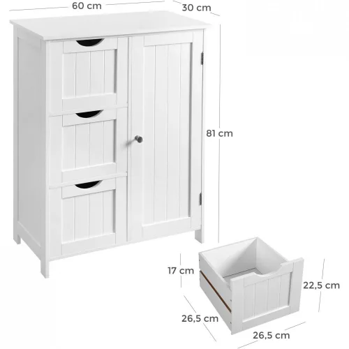 vasagle-dulap-baie-cu-3-sertare-60x30x81cm-alb