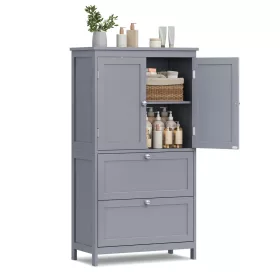   Dulap de depozitare independent, 2 sertare, 2 uși, gri porumbel 30 x 60 x 110 cm
