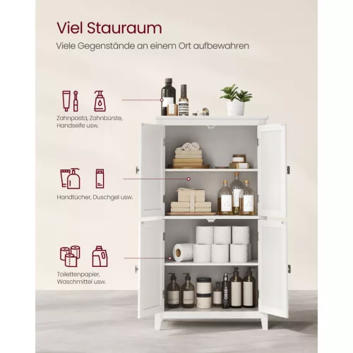 vasagle-sifonier-baie-dulap-de-depozitare-cu-patru-usi-alb-60x30x110cm