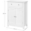 vasagle-dulap-baie-2-usi-sertar-alb-60x30x80cm