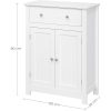 vasagle-dulap-baie-2-usi-sertar-alb-60x30x80cm