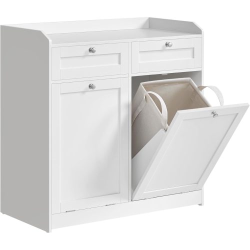 vasagle-dulap-pentru-baie-cu-2-cosuri-de-rufe-2-sertare-alb-nor-40-x-79-x-80-cm