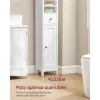 Dulap de baie înalt, dulap îngust cu rafturi reglabile, 19.5 x 21.4 x 180 cm
