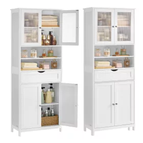 Dulap de depozitare independent, cu sertare, alb 60x30x170cm