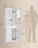Dulap de depozitare independent, cu sertare, alb 60x30x170cm