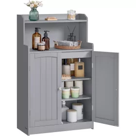 vasagle-dulap-de-baie-cu-2-usi-si-2-rafturi-reglabile-gri-porumbel-30-x-60-x-100-cm