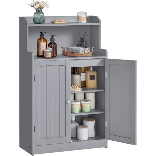 vasagle-dulap-de-baie-cu-2-usi-si-2-rafturi-reglabile-gri-porumbel-30-x-60-x-100-cm