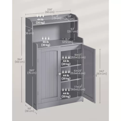 vasagle-dulap-de-baie-cu-2-usi-si-2-rafturi-reglabile-gri-porumbel-30-x-60-x-100-cm