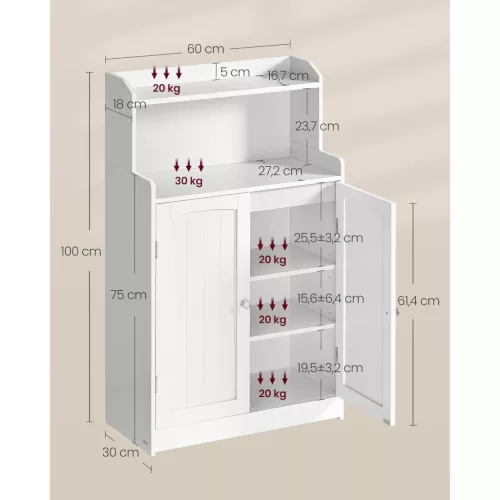 vasagle-dulap-baie-2-usi-2-rafturi-reglabile-alb-nor-de-ceata-30-x-60-x-100-cm