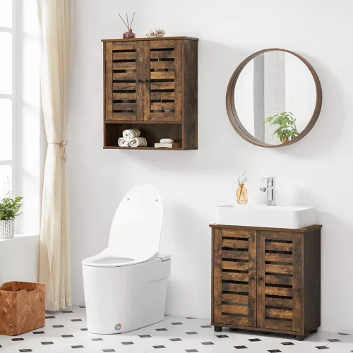 vasagle-dulap-de-baie-suspendat-cu-doua-usi-maro-rustic-60x20x70cm