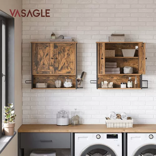 vasagle-dulap-de-baie-suspendat-cu-doua-usi-maro-rustic-60x16x60cm