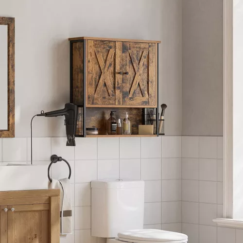 vasagle-dulap-de-baie-suspendat-cu-doua-usi-maro-rustic-60x16x60cm